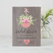 傘素朴|バラオンウッドブライダルシャワー 招待状 (スタンド正面)