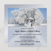 傘色彩の鮮やか付きカップル冬季結婚式 招待状 (正面/裏面)