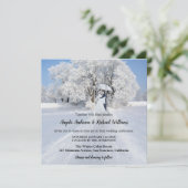 傘色彩の鮮やか付きカップル冬季結婚式 招待状 (スタンド正面)