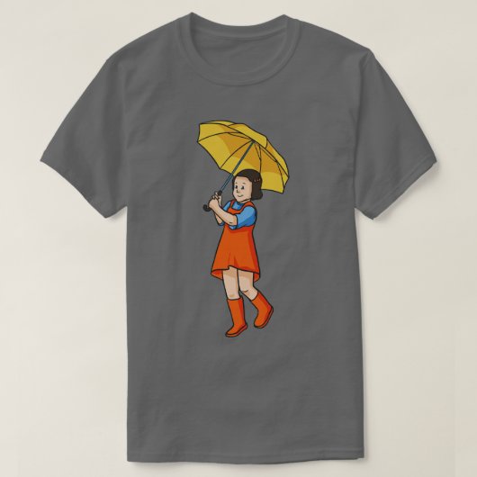 傘雨の子供 Tシャツ (デザイン正面)