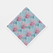 傘飛んでいるモノグラムパーティー スタンダードランチョンナプキン (角)