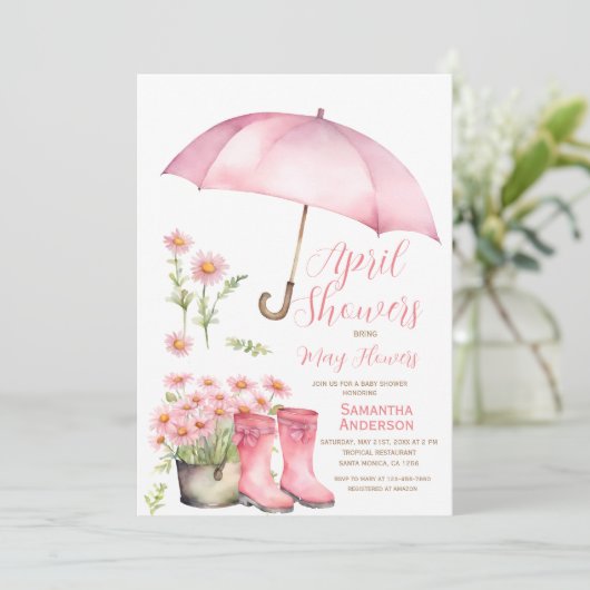 傘4月シャワー5月の花を持って来る 招待状 (スタンド正面)