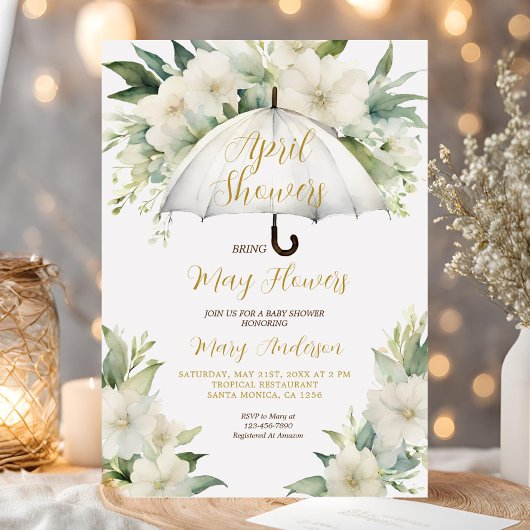 傘4月シャワー5月の花を持って来る 招待状