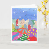 傘 カード (黄色い花)