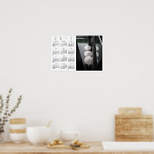 傘 パリ 白 カレンダー ポスター 2017 (キッチン)