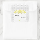 傘 ベイビー シャワーのギフトタグ 黄色のパーティーファーバー スクエアシール (バッグ)