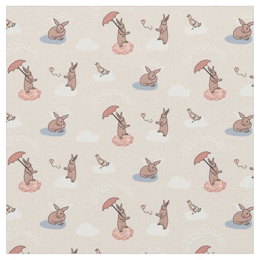 傘(日焼け)とのバニーの天使 ファブリック (クローズアップ)