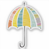 傘 – 明カラフルるく明るい雨の日 シール (正面)