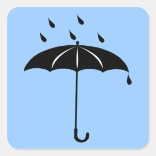 傘-雨低下の雨が降ること スクエアシール