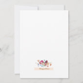 催されるシンプルでエレガントなヴィンテージの花のブライダルシャワー 招待状 (裏面)