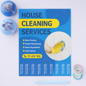 催涙付きハウスクリーニングサービスフライヤー チラシ (シングル)