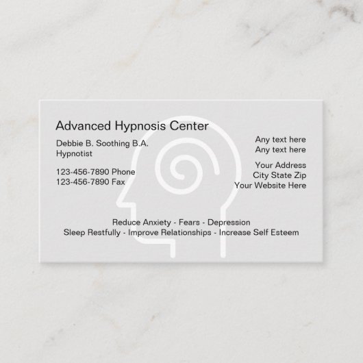 催眠のテーマの頭部の写実的な名刺 名刺 (正面)
