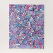催眠の手で描かれた紫の渦巻オーガニックきアートワーク ジグソーパズル (縦)