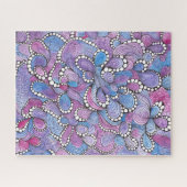 催眠の手で描かれた紫の渦巻オーガニックきアートワーク ジグソーパズル (横)