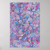 催眠の手で描かれた紫の渦巻オーガニックきアートワーク ポスター (正面)