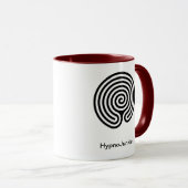 催眠の麻薬常習者の赤と白のマグの迷路 マグカップ (正面右)