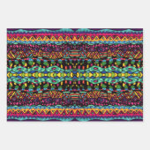 催眠カラフル航海幾何学模様 ラッピングペーパーシート (正面)