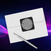 催眠スパイラルスタンプ、黒い背景 スクエアシール