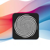 催眠スパイラルスタンプ、黒い背景 スクエアシール