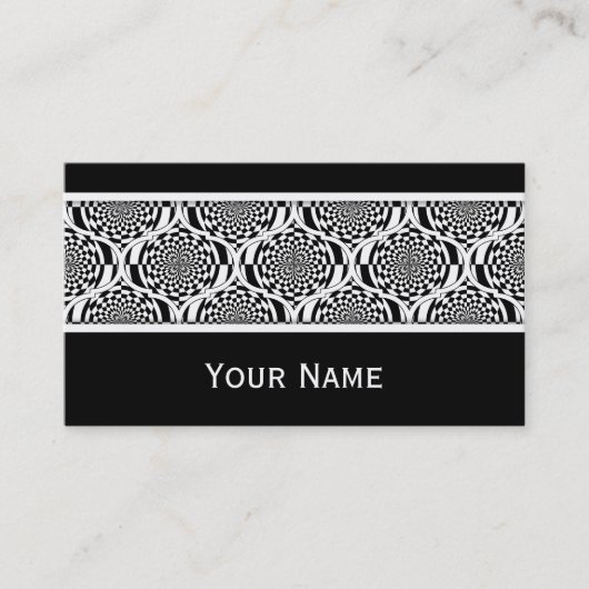 催眠パターン白黒 + あなたの文字 名刺 (正面)
