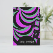 催眠パープルグリーンハッピーバースデー任意の機会 カード (スタンド正面)
