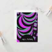 催眠パープルグリーンハッピーバースデー任意の機会 カード (正面/裏面インサイチュ)