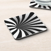 催眠光幻覚渦ブラックスクエア コースター (左側)