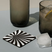 催眠光幻覚渦ブラックスクエア コースター