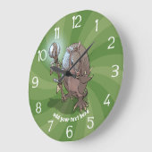 催眠性の神秘的なアルマジロのシャーマンおよびスタッフの漫画 ラージ壁時計 (傾斜)