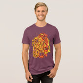 催眠性の非晶性空想的モダン溝 トライブレンドＴシャツ (正面全面)