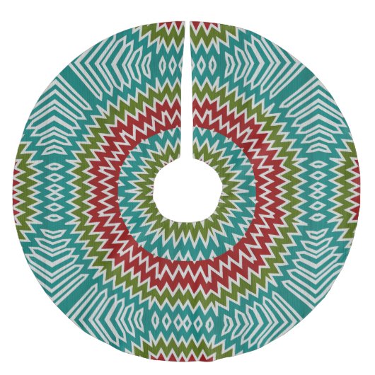 催眠性のmandalaic花 ブラッシュドポリエステルツリースカート (正面)