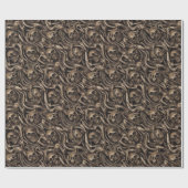 催眠性ゴシック型ホラー液体金ゴールドスカル ラッピングペーパー (フラット)