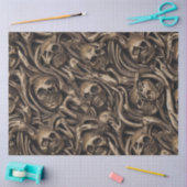 催眠性ゴシック型ホラー液体金ゴールドスカル 薄葉紙 (クラフト)