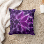 催眠性フラクタル深い紫色の花 クッション (ブランケット)