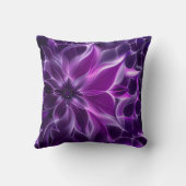 催眠性フラクタル深い紫色の花 クッション (裏面)