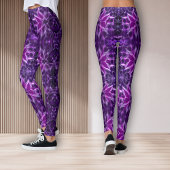 催眠性フラクタル深い紫色の花 レギンス