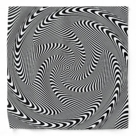 催眠性渦線パターン白黒 バンダナ