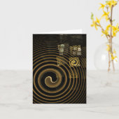 催眠抽象芸術アートノートカード カード (黄色い花)