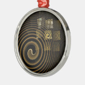 催眠抽象芸術アートラウンド メタルオーナメント (左)