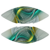 催眠抽象芸術ゴールデンターコイズティール（緑がかった色）フラクタル アメリカンフットボール (パネル)