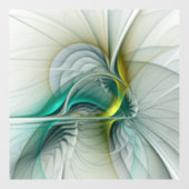 催眠抽象芸術ゴールデンターコイズティール(緑がかった色)フラクタル ウィンドウサイン (シート)