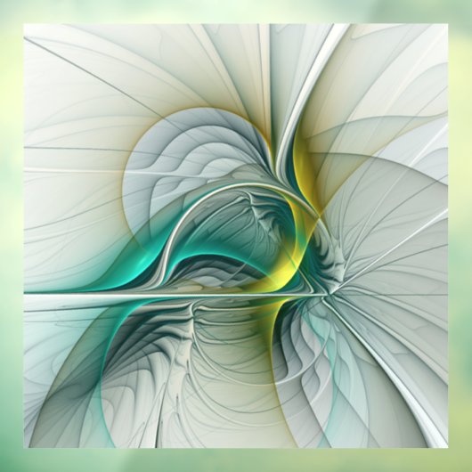 催眠抽象芸術ゴールデンターコイズティール(緑がかった色)フラクタル ウィンドウサイン (シート3)