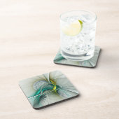 催眠抽象芸術ゴールデンターコイズティール（緑がかった色）フラクタル コースター (右側)