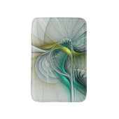催眠抽象芸術ゴールデンターコイズティール(緑がかった色)フラクタル バスマット (正面縦)