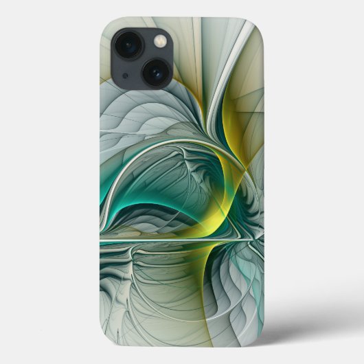 催眠抽象芸術ゴールデンターコイズティール（緑がかった色）フラクタル Case-Mate iPhoneケース (裏面)