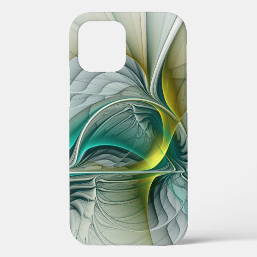 催眠抽象芸術ゴールデンターコイズティール(緑がかった色)フラクタル Case-Mate iPhoneケース (裏面)