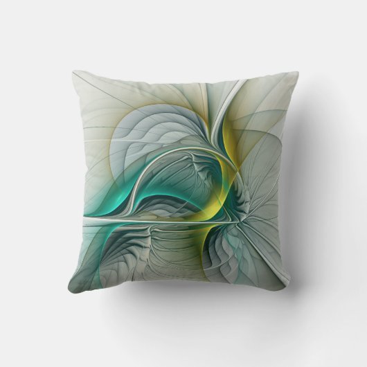 催眠抽象芸術ゴールデンターコイズティール(緑がかった色)名 クッション (裏面)