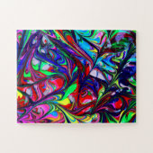 催眠抽象芸術レインボー絵を描スワーズ ジグソーパズル (横)