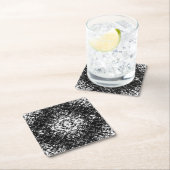 催眠抽象芸術白黒アーモダント スクエアペーパーコースター (インサイチュ)