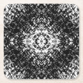 催眠抽象芸術白黒アーモダント スクエアペーパーコースター (正面)